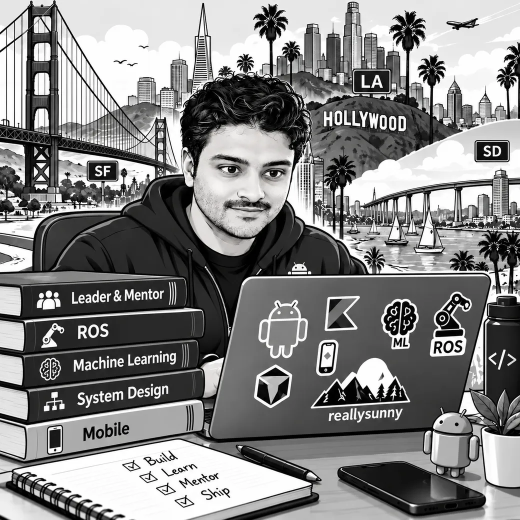 Sunny building, learning, and mentoring in California